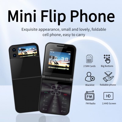 Mini Folding Function Machine Flip Button Phone Female Personalized Phone Backup Machine